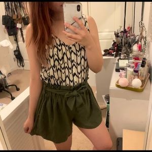 Olive Paperbag Shorts